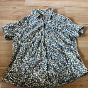 Guess floral print button up, XL.